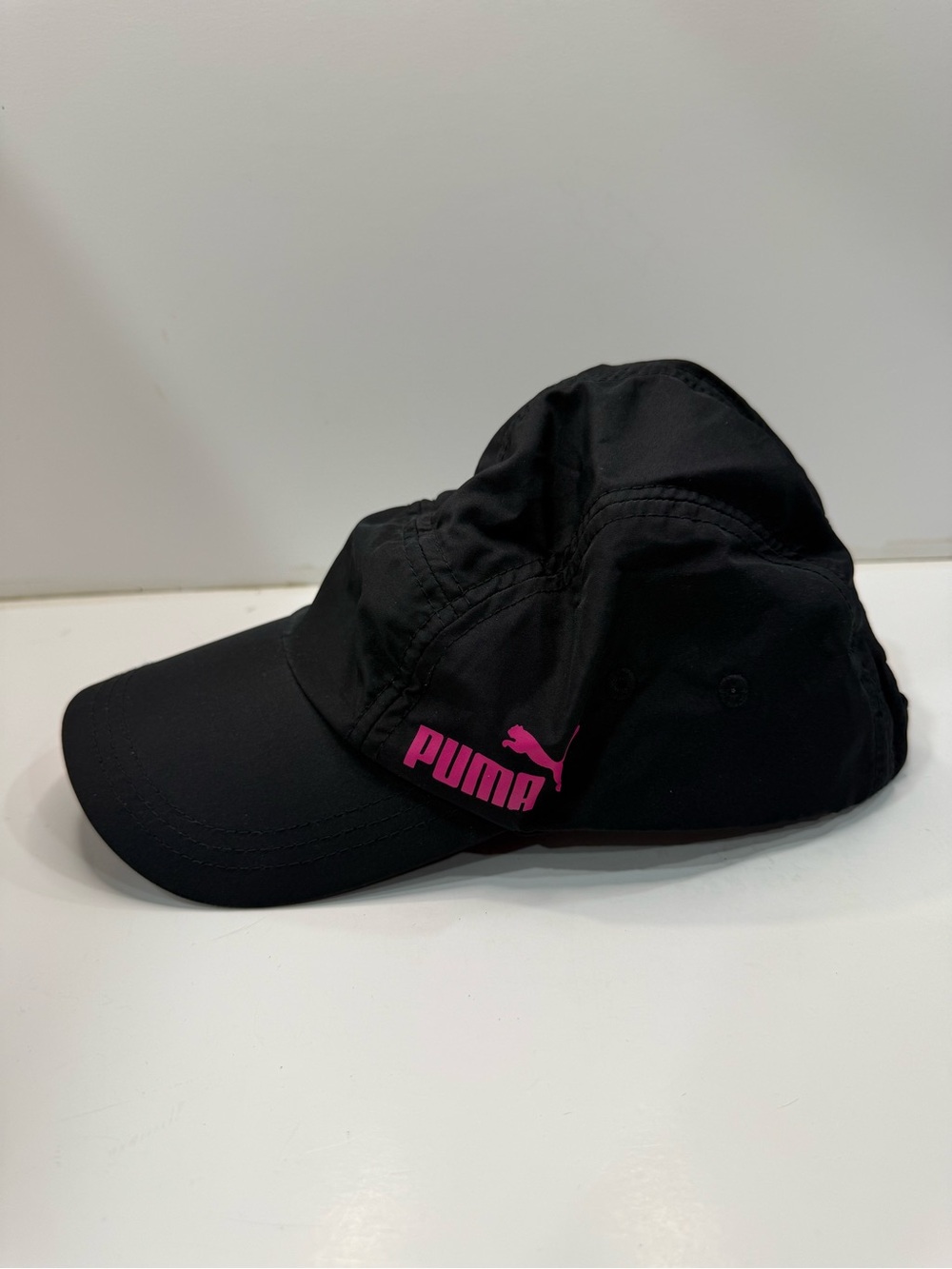 Puma Black Cap with Pink Logo